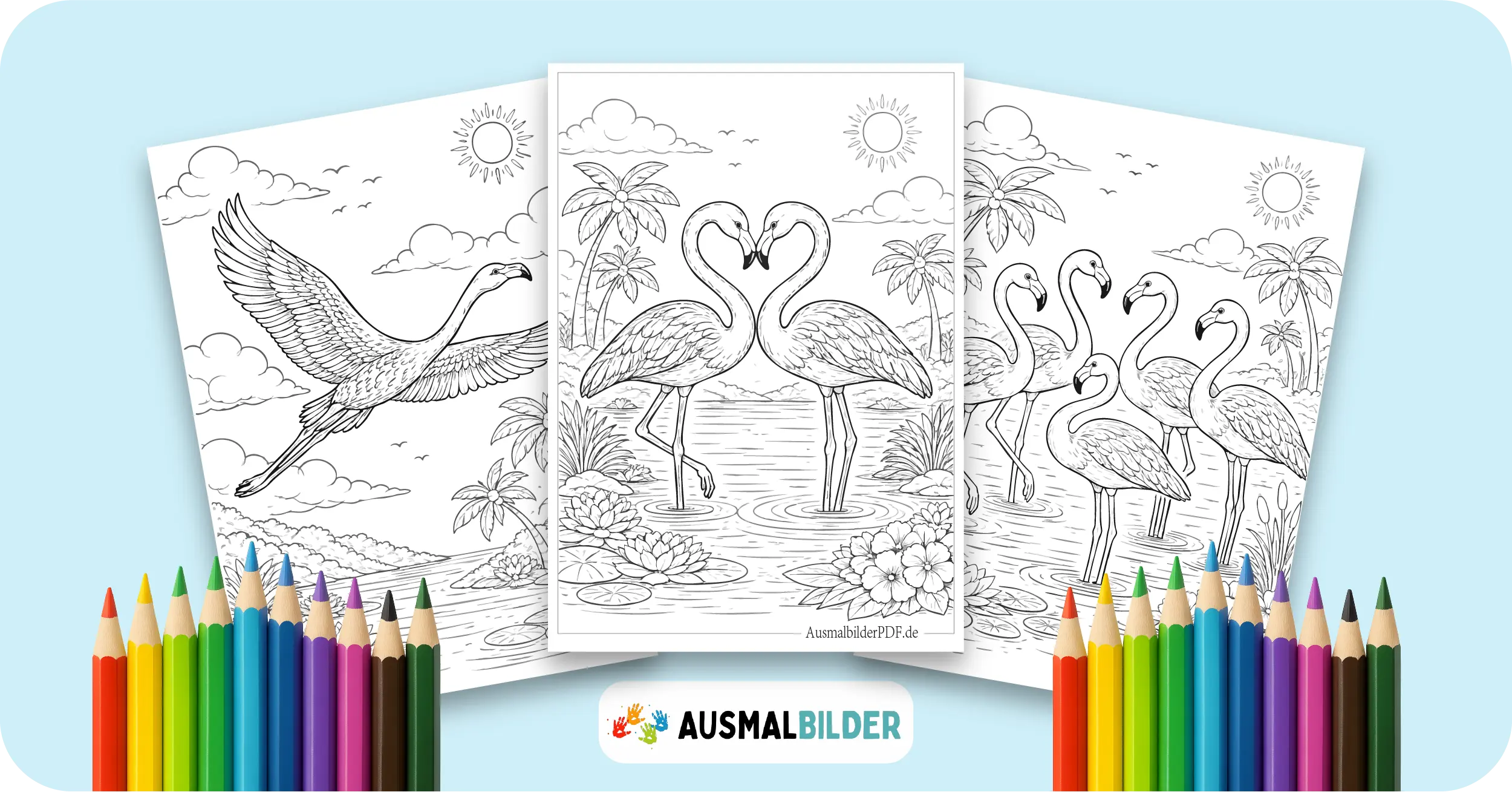 Flamingo Ausmalbilder kostenlose Malvorlagen zum Ausdrucken für Kinder und Erwachsene