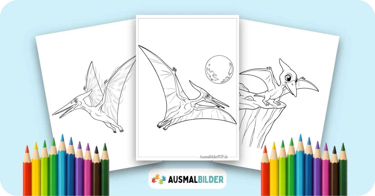Flugsaurier Ausmalbilder kostenlose Malvorlagen zum Ausdrucken für Kinder und Erwachsene