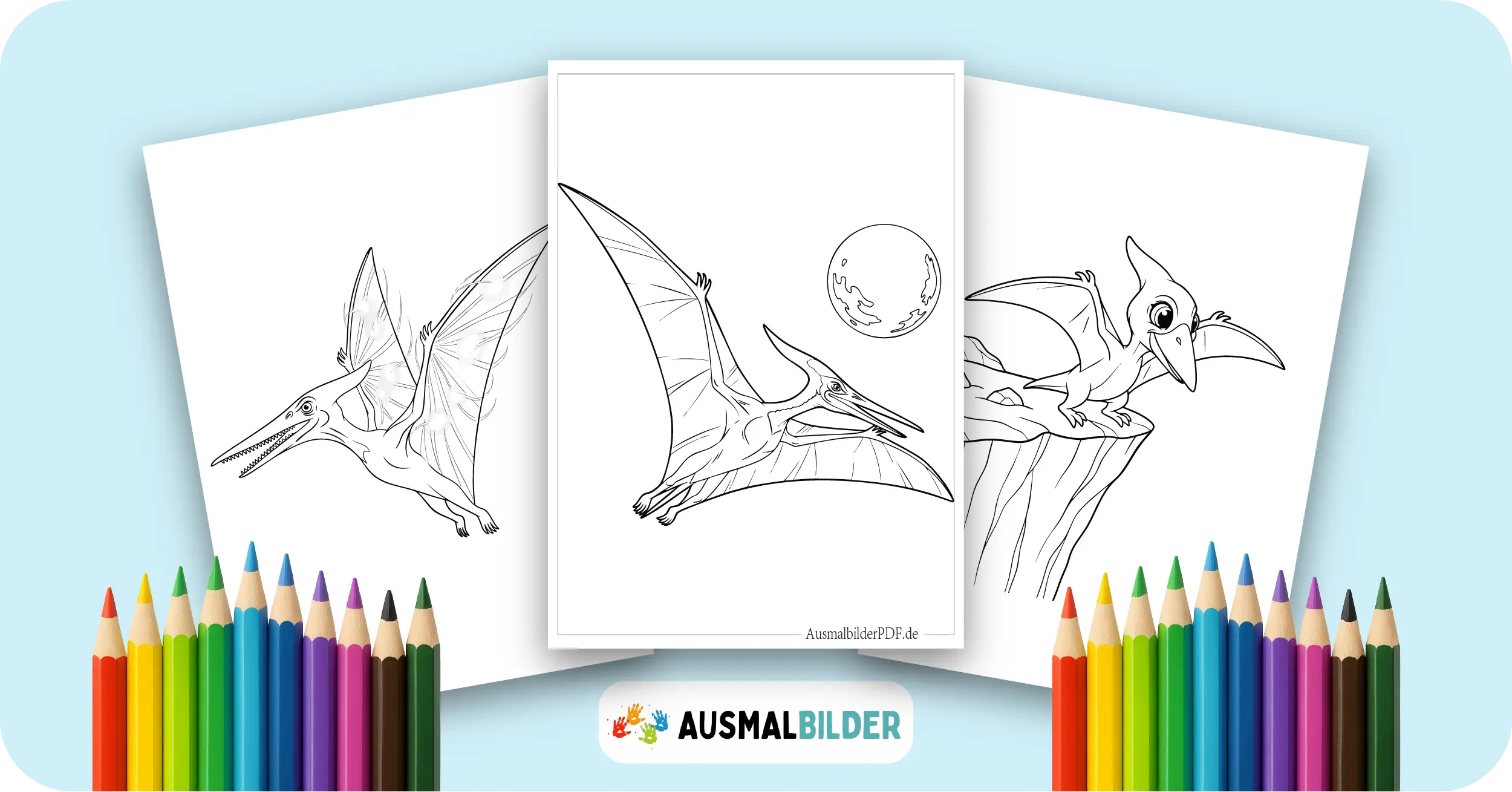 Flugsaurier Ausmalbilder kostenlose Malvorlagen zum Ausdrucken für Kinder und Erwachsene