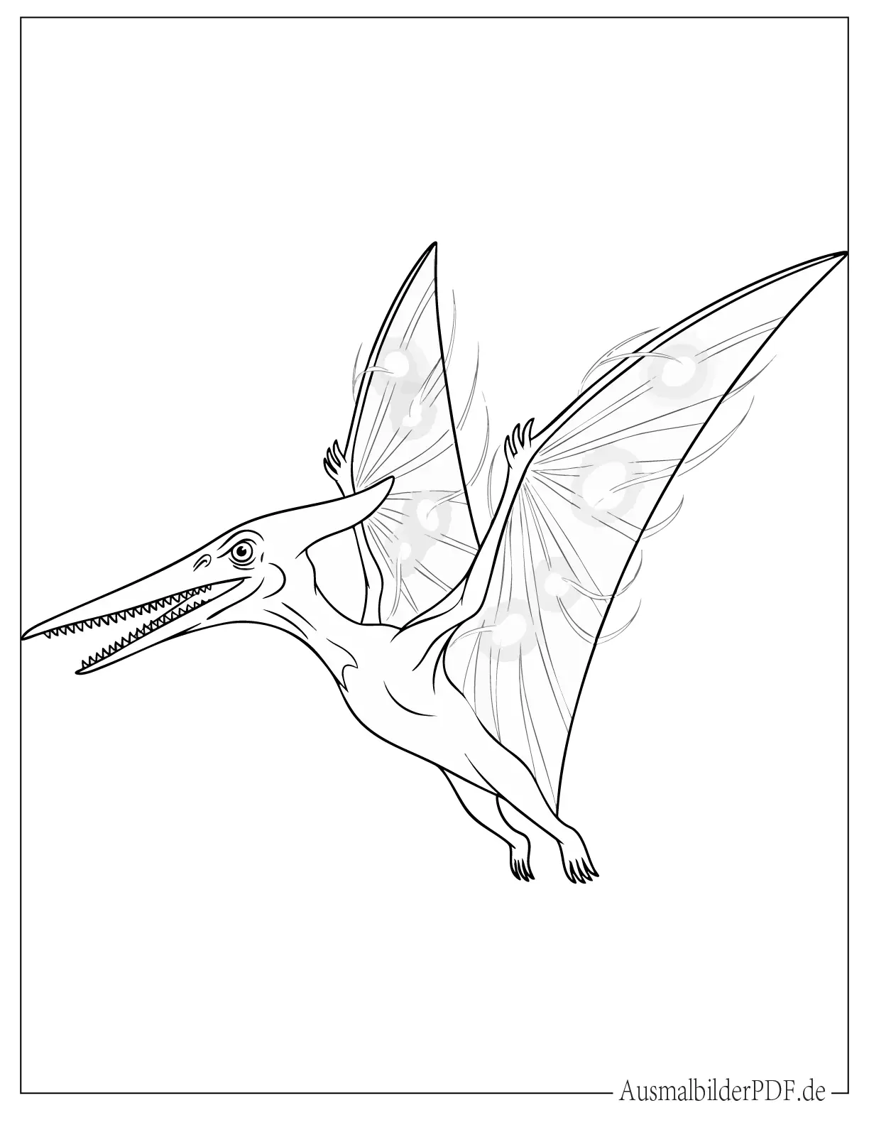 Fliegender Pteranodon Dinosaurier Malvorlage