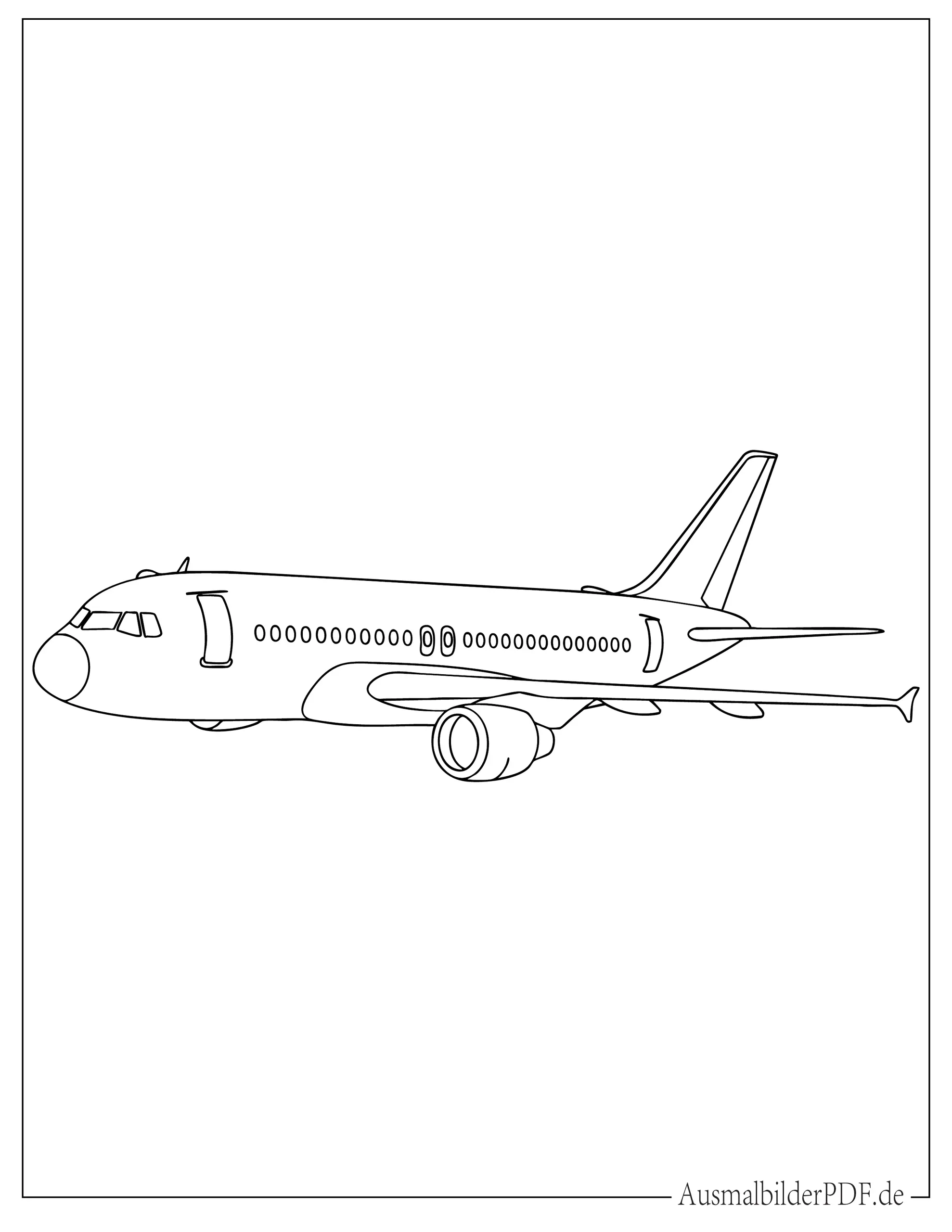 Einfaches Flugzeug Ausmalbild für kleine Kinder