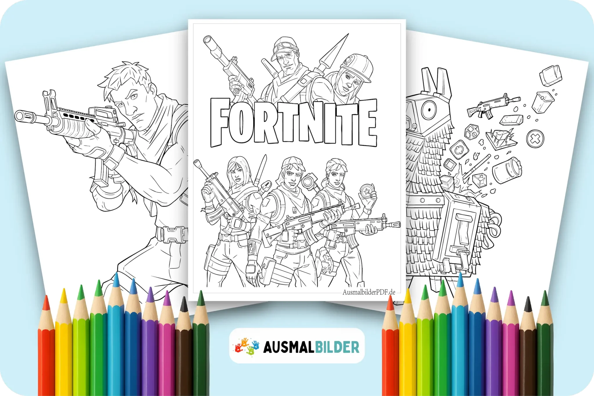Fortnite Ausmalbilder zum Ausdrucken coole Malvorlagen für Gaming Fans