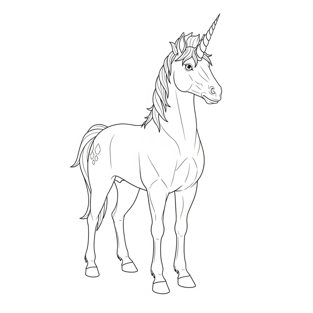 Magisches Fortnite Einhorn als Ausmalbild – kostenlose Druckvorlage für Kinder und Fans
