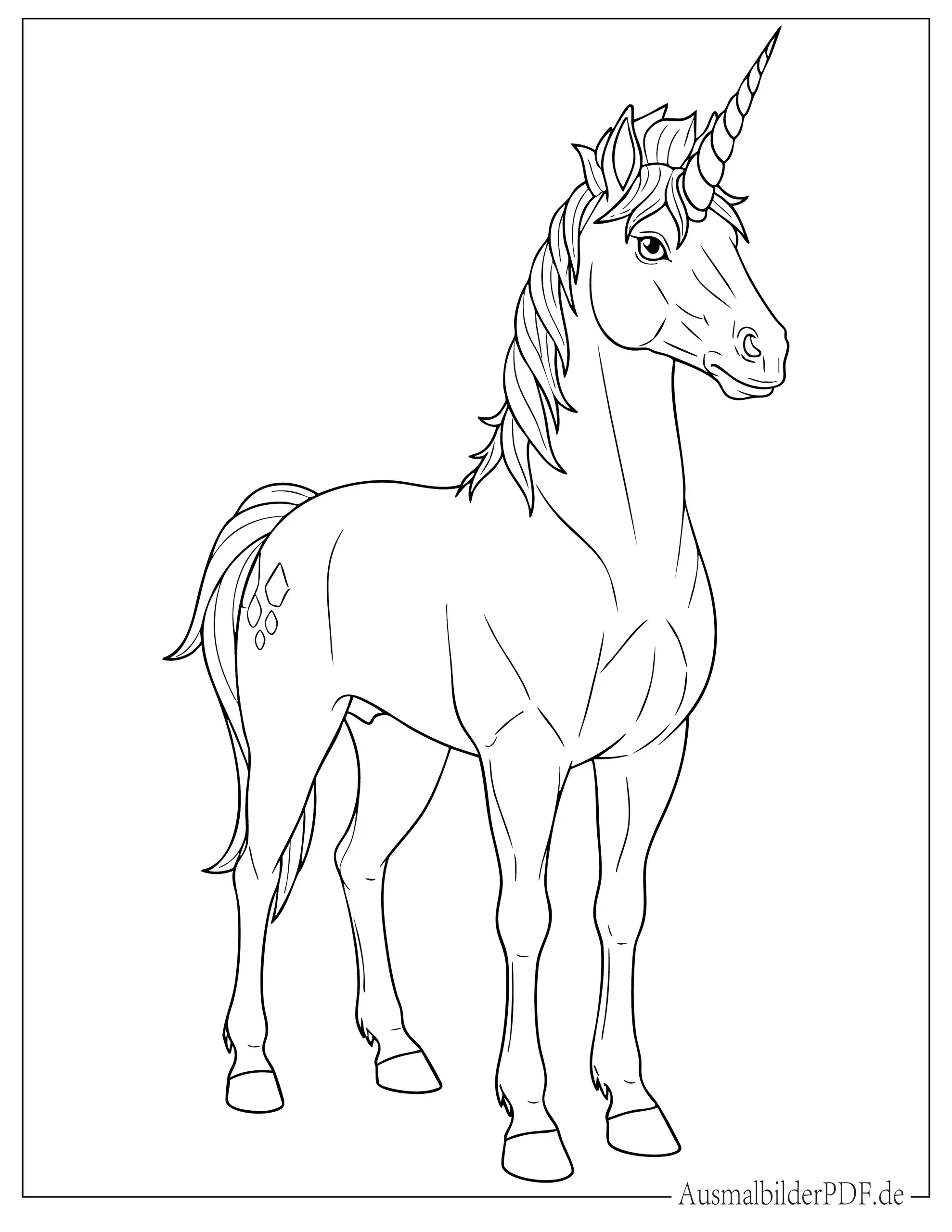 Einfaches Fortnite Einhorn zum Ausmalen für Kinder