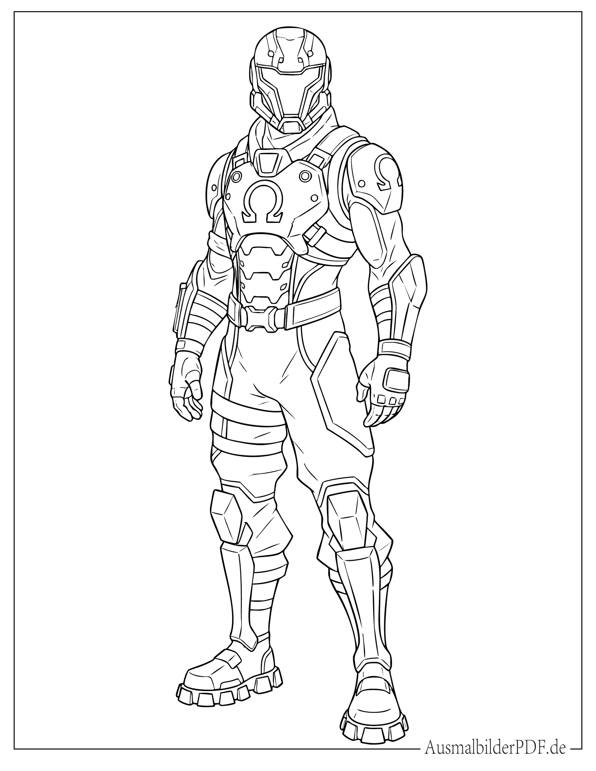 Fortnite Omega Skin Ausmalbild zum Ausdrucken