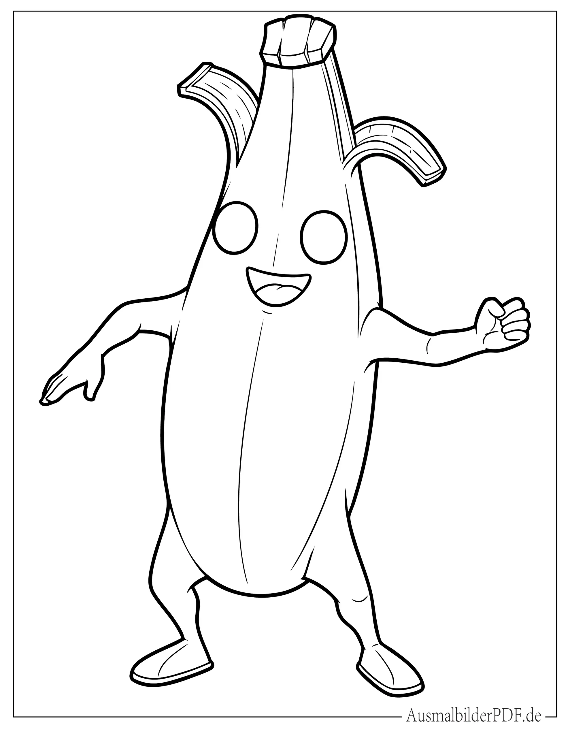 Einfaches Peely die Banane tanzt Malvorlage