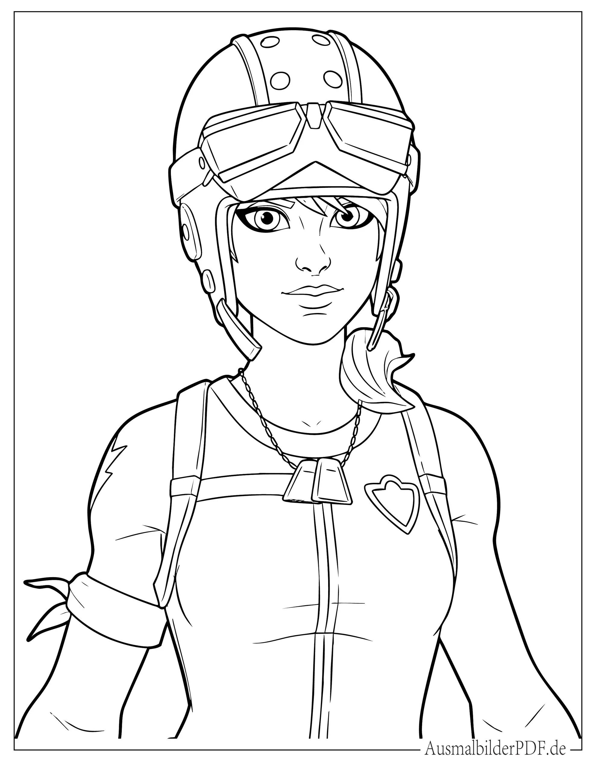 Niedliches Fortnite Sparkplug Mädchen Skin Malvorlage