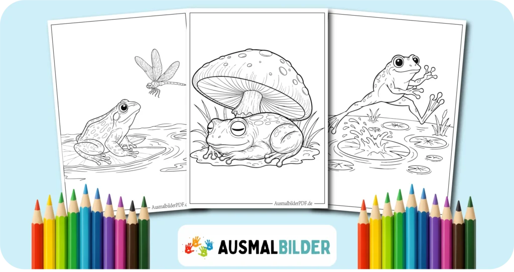 Frosch Ausmalbilder kostenlose Malvorlagen zum Ausdrucken für Kinder und Erwachsene