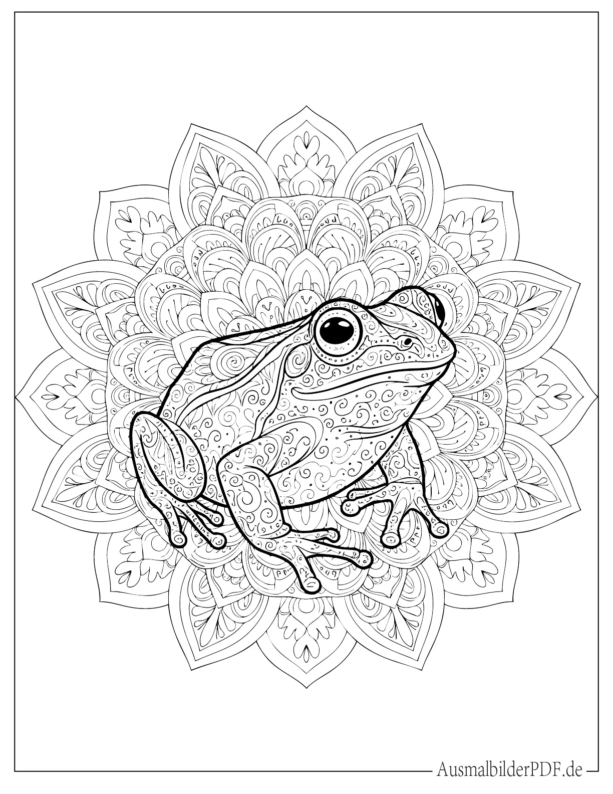 Frosch Mandala Ausmalbild für Erwachsene