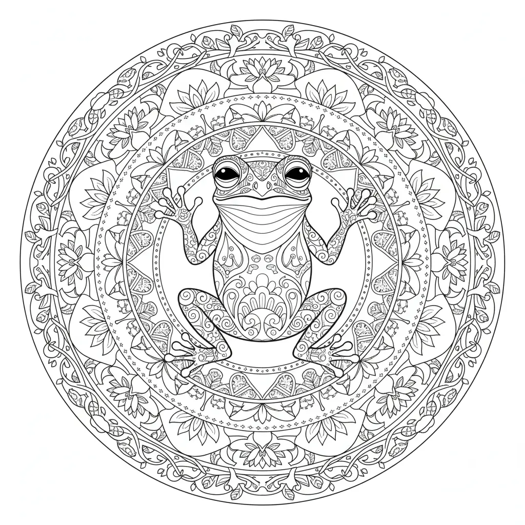 20+ Frosch Ausmalbilder (Kostenlos Malvorlage zum Ausdrucken) Diese Frosch Mandala Malvorlage ist perfekt zum Ausdrucken und Ausmalen für kreative Kinder und Erwachsene.