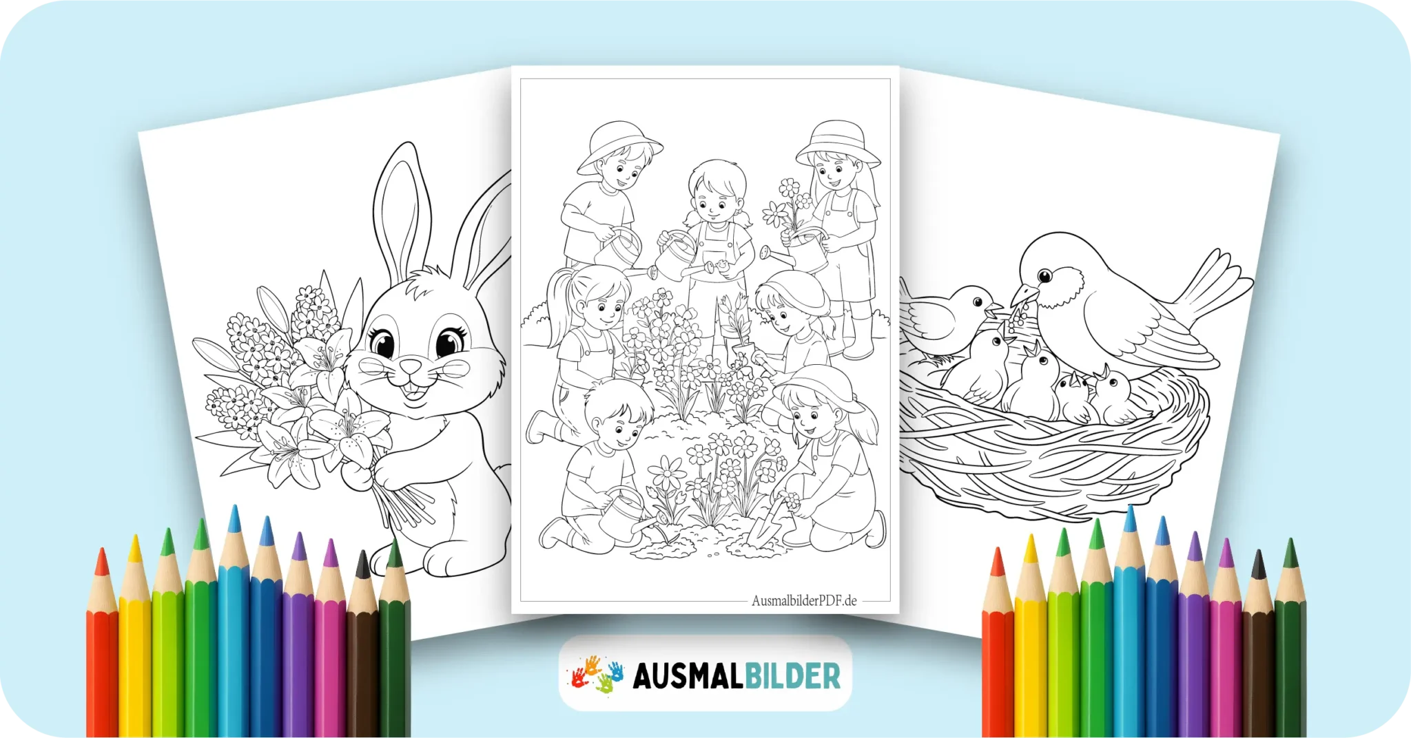 Frühling Ausmalbilder kostenlose Malvorlagen zum Ausdrucken für Kinder und Erwachsene
