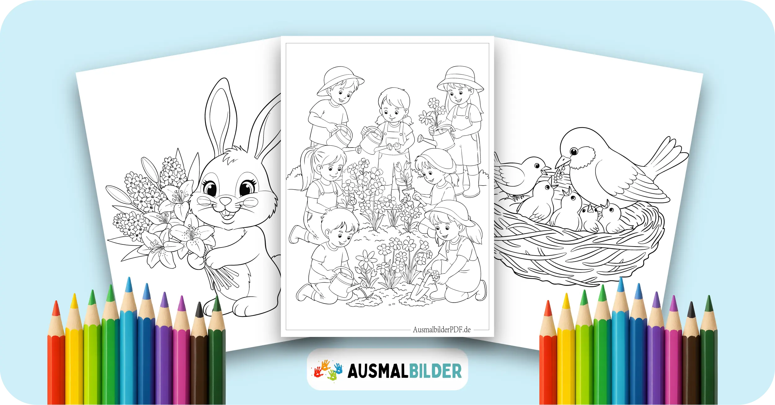 Frühling Ausmalbilder kostenlose Malvorlagen zum Ausdrucken für Kinder und Erwachsene