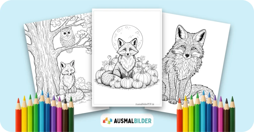 Fuchs Ausmalbilder kostenlose Malvorlagen zum Ausdrucken für Kinder und Erwachsene