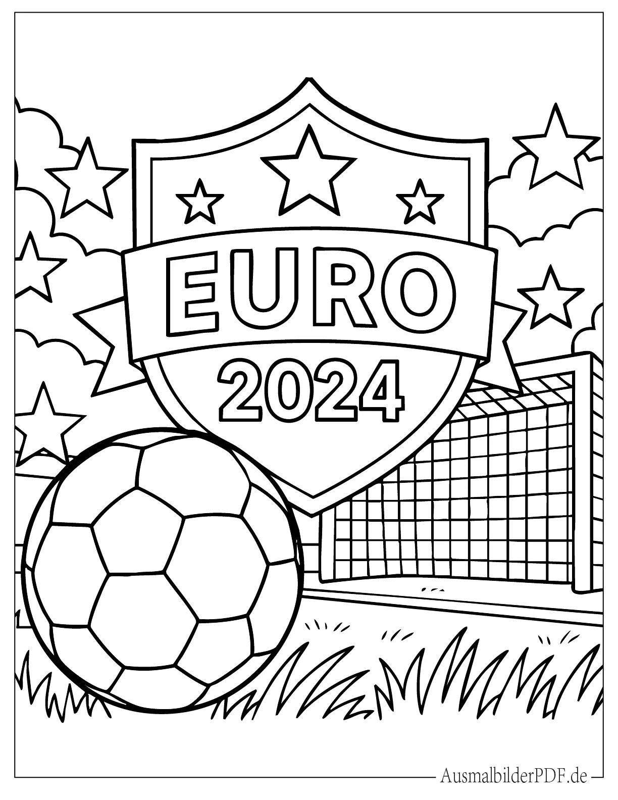Fußball Euro 2024 Malvorlage