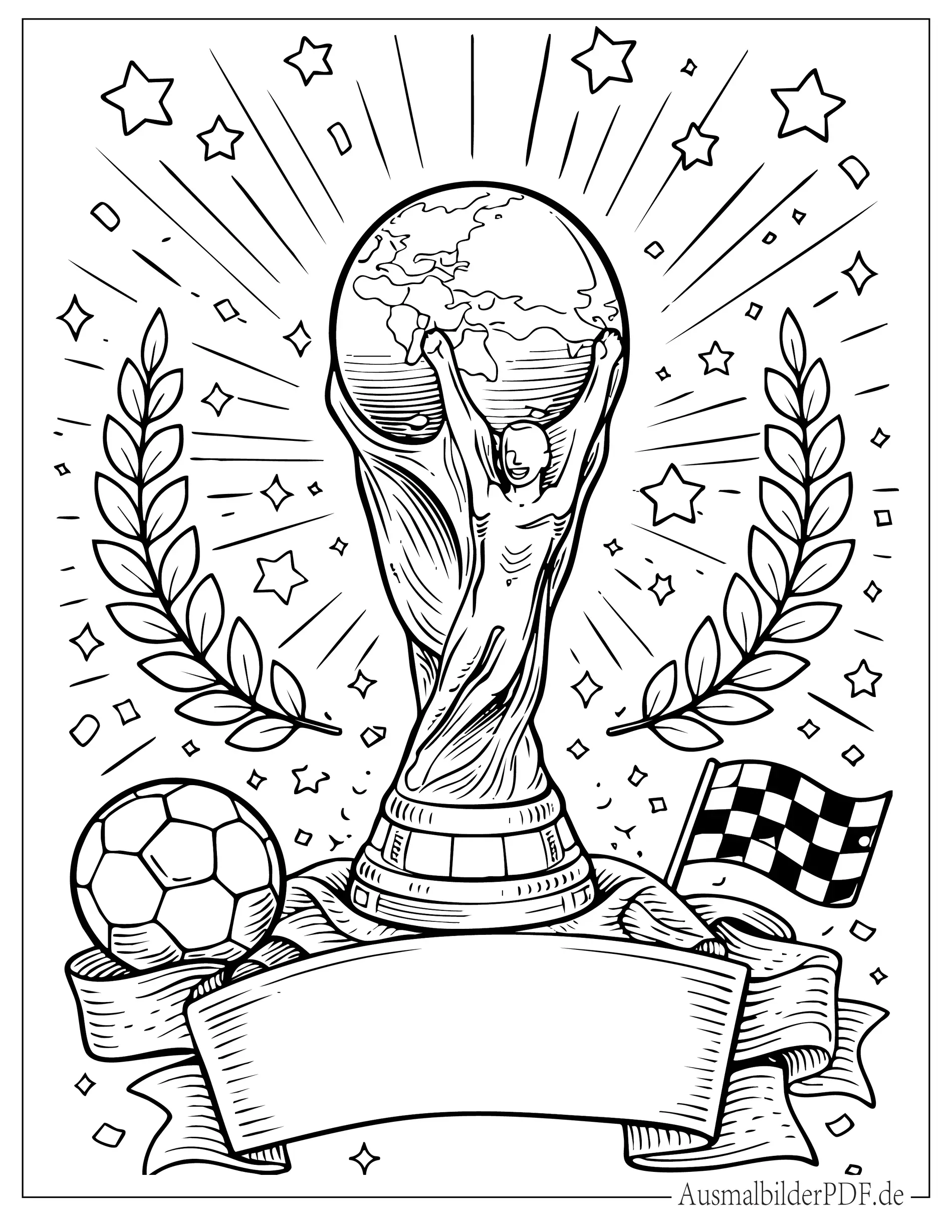Fußball Pokal Ausdruckbare Malvorlage