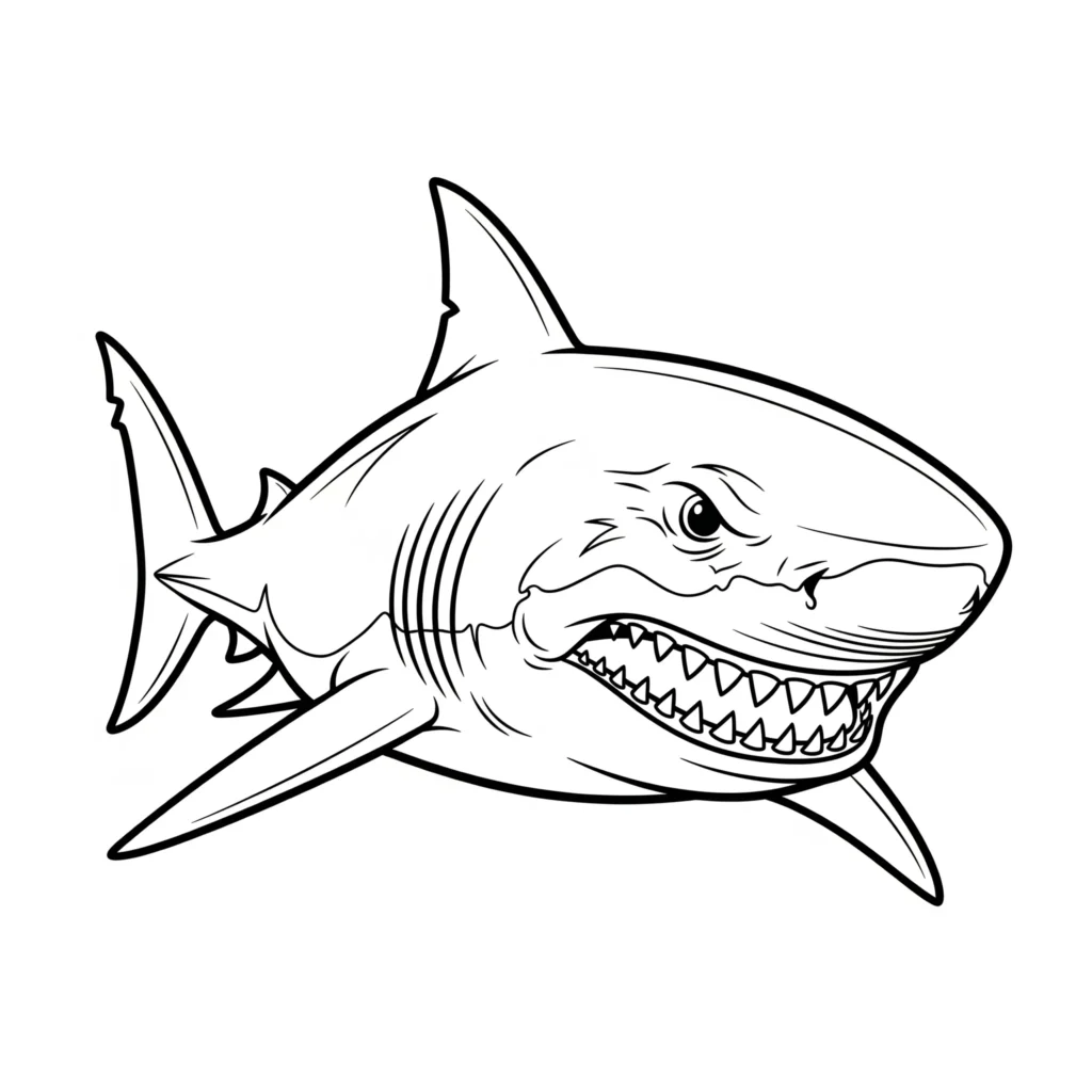 10+ Hai Ausmalbilder (Kostenlos Malvorlage zum Ausdrucken) Gefährlicher Hai Ausmalbild zum Ausdrucken kostenlos ideal für Kinder und Erwachsene