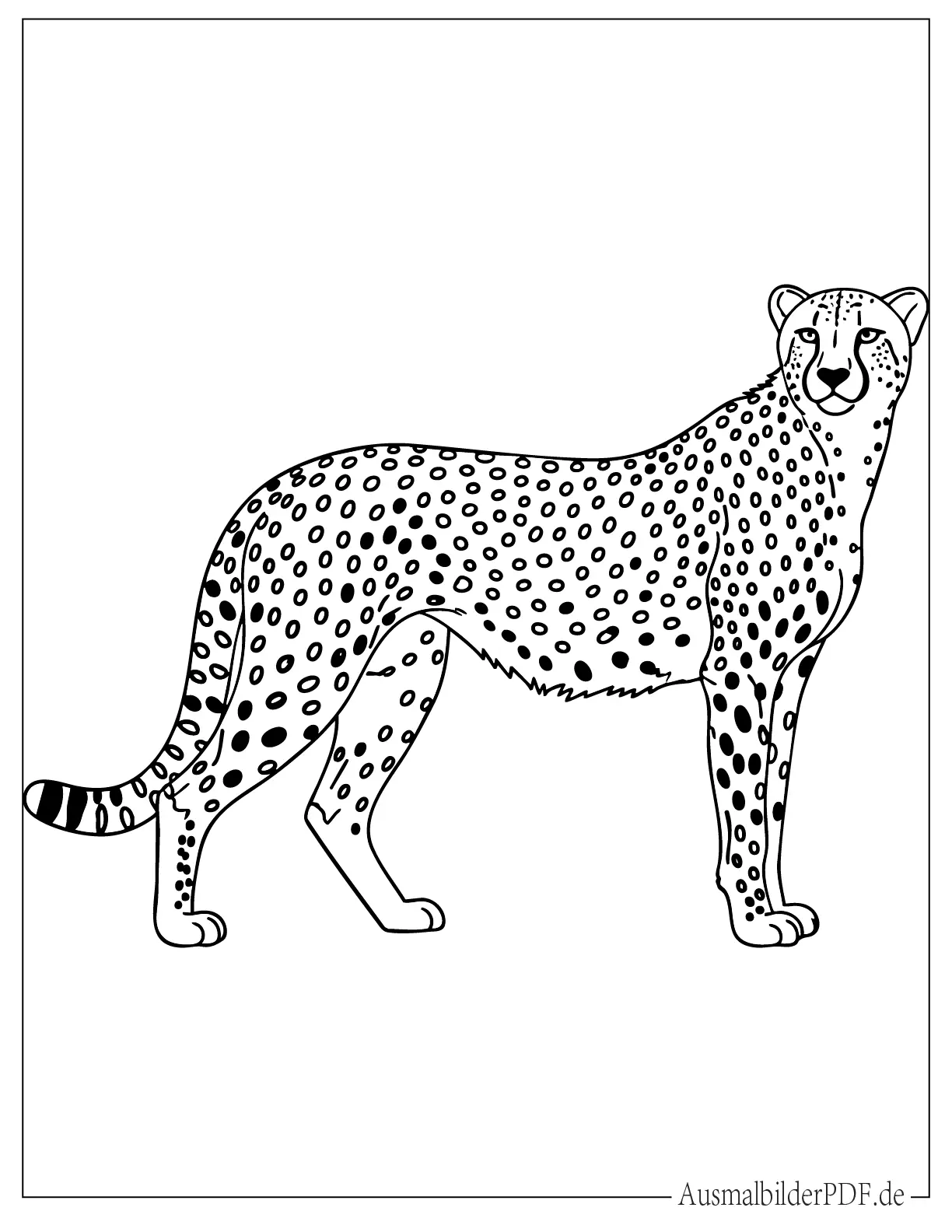Einfacher Gepard Umriss zum Ausmalen für Kinder