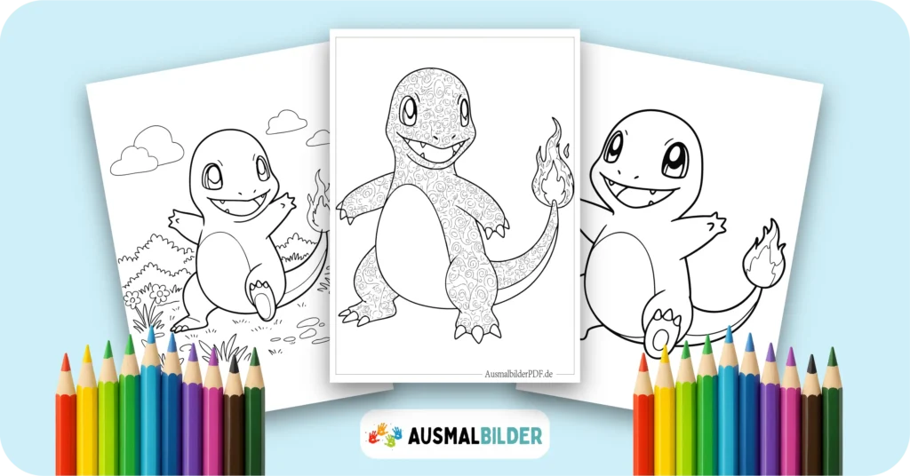 Glumanda Ausmalbilder (Kostenlose Pokémon Malvorlage als PDF) Glumanda Ausmalbilder kostenlose Malvorlagen zum Ausdrucken für Kinder und Erwachsene