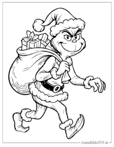 Grinch mit Weihnachtsgeschenken Vorlage
