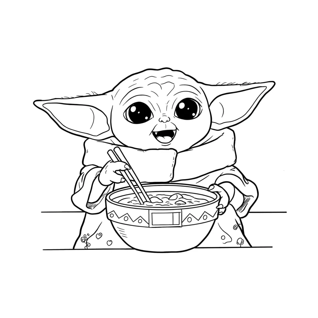 24 Star Wars Ausmalbilder (Gratis Malvorlage zum Ausdrucken) Kostenloses Baby Yoda Ausmalbild, perfekt zum Ausdrucken und Ausmalen für Kinder und Fans.