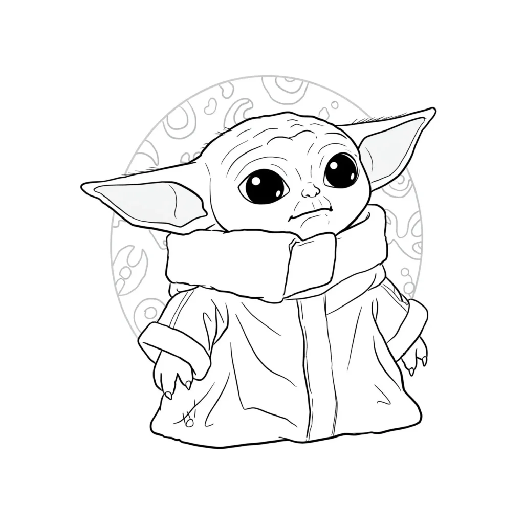 24 Star Wars Ausmalbilder (Gratis Malvorlage zum Ausdrucken) Grogu (Baby Yoda) Malvorlage aus Star Wars zum Ausdrucken und Ausmalen