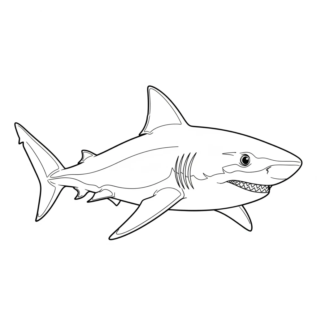 10+ Hai Ausmalbilder (Kostenlos Malvorlage zum Ausdrucken) Einfaches Hai Ausmalbild für Kinder zum Ausdrucken und Ausmalen