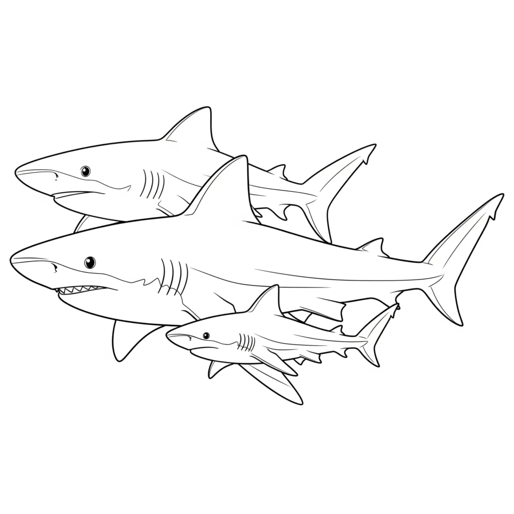 10+ Hai Ausmalbilder (Kostenlos Malvorlage zum Ausdrucken) Hai Familie Ausmalbild zum Ausdrucken kostenlos ideal für Kinder und einfache Malvorlage