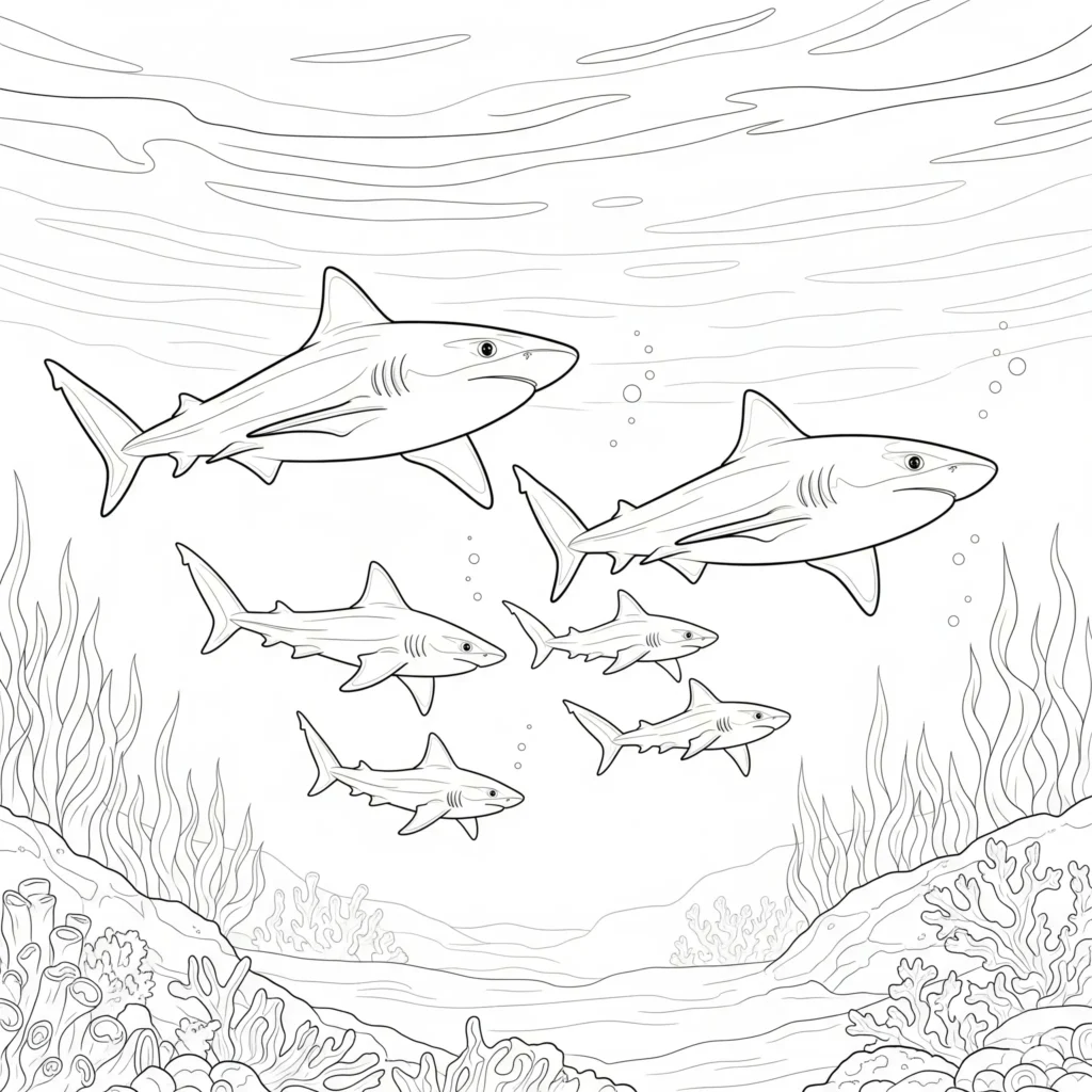 10+ Hai Ausmalbilder (Kostenlos Malvorlage zum Ausdrucken) Hai Familie Malvorlage zum Ausdrucken kostenlos für Kinder und einfache Malvorlage