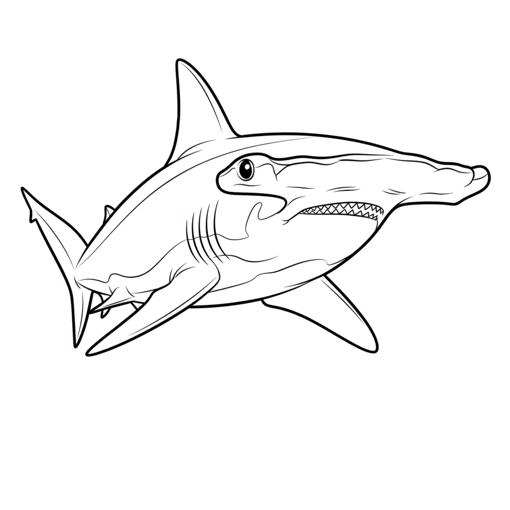 10+ Hai Ausmalbilder (Kostenlos Malvorlage zum Ausdrucken) Hammerhai Ausmalbild zum Ausdrucken kostenlos ideal für Kinder und einfache Malvorlage