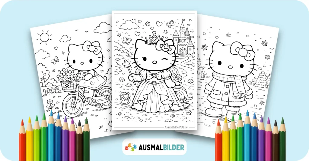 Hello Kitty Ausmalbilder kostenlose Malvorlagen zum Ausdrucken für Kinder und Erwachsene