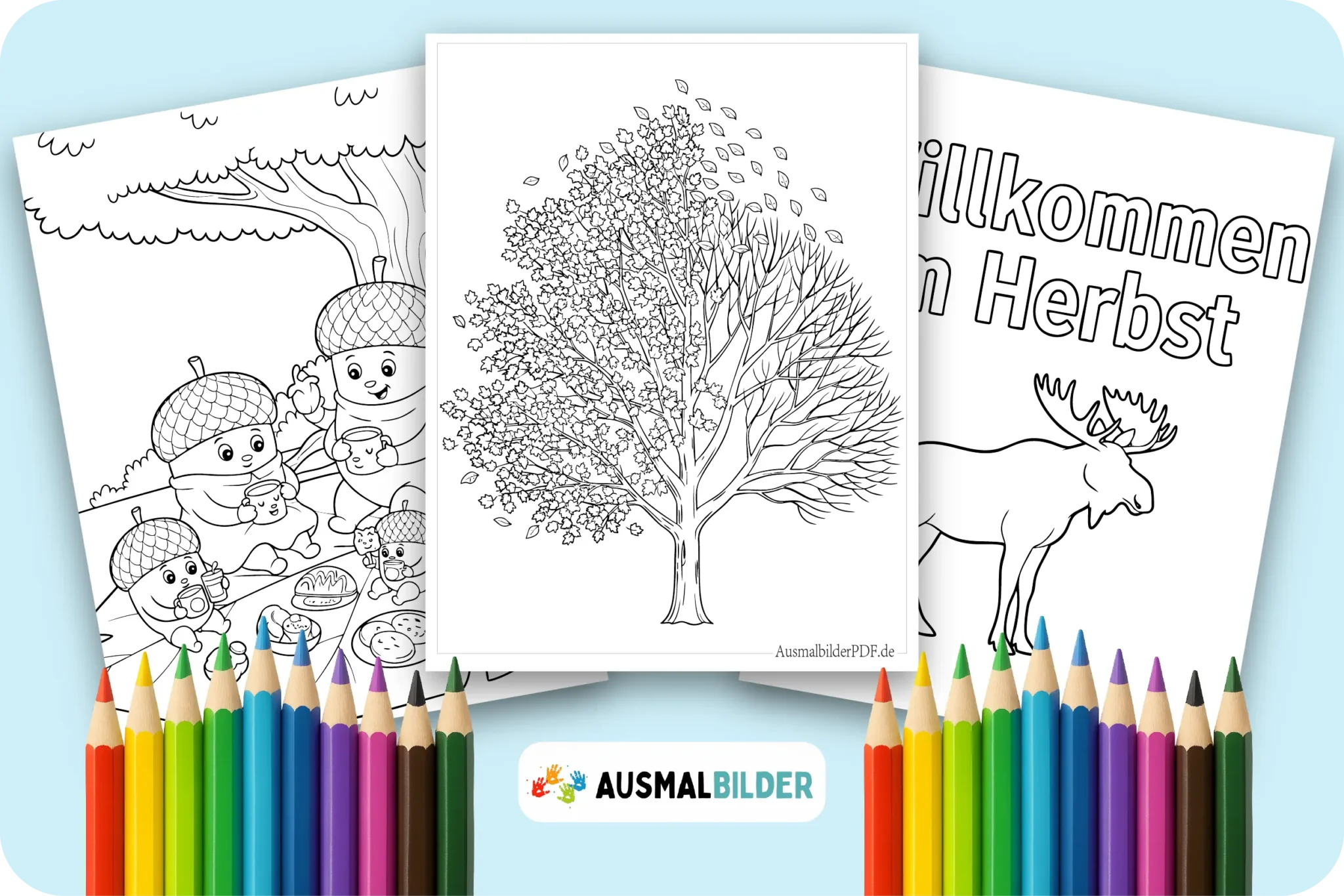 Herbst Ausmalbilder kostenlose zum Ausdrucken