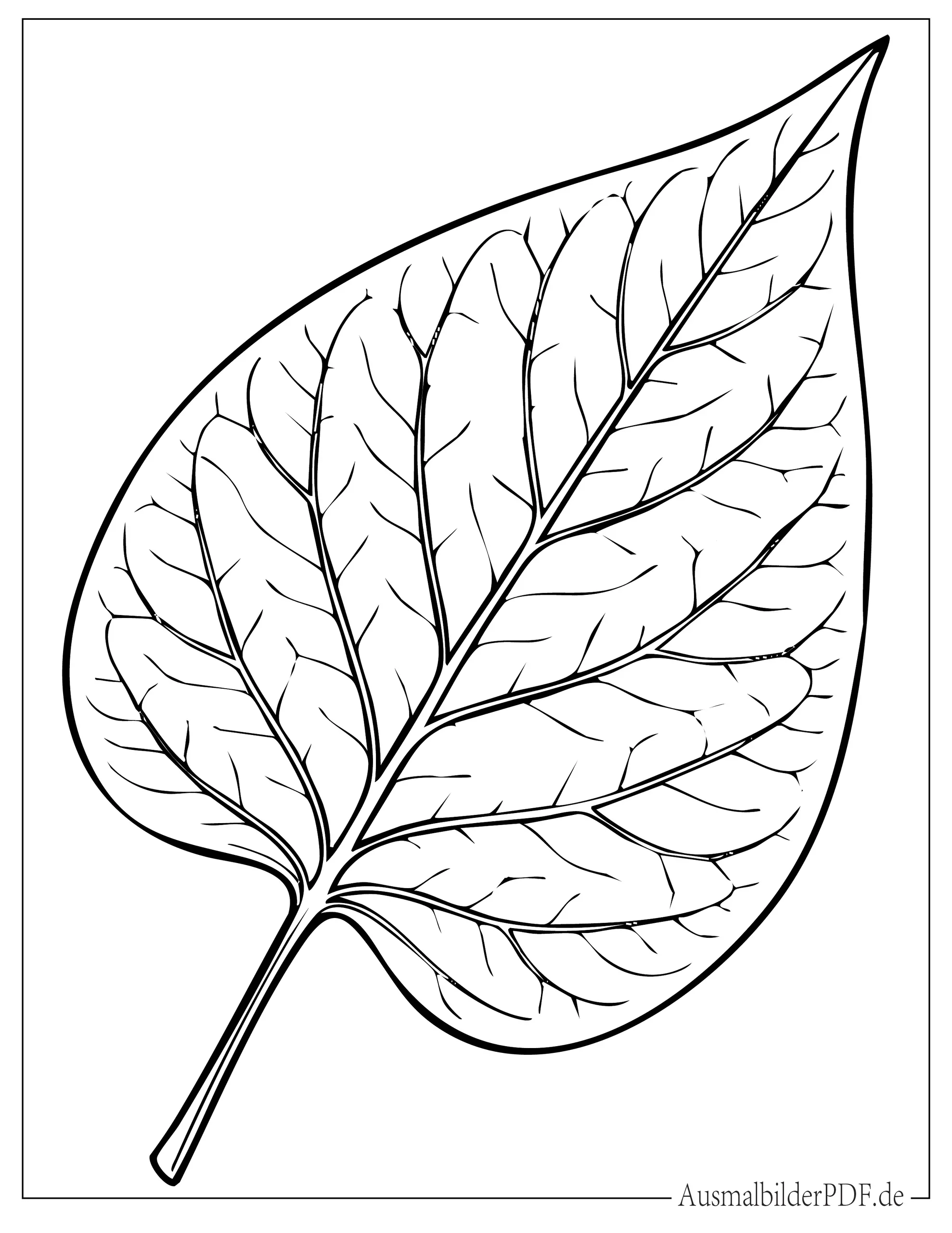 Herzförmiges Fliederblatt zum Ausmalen