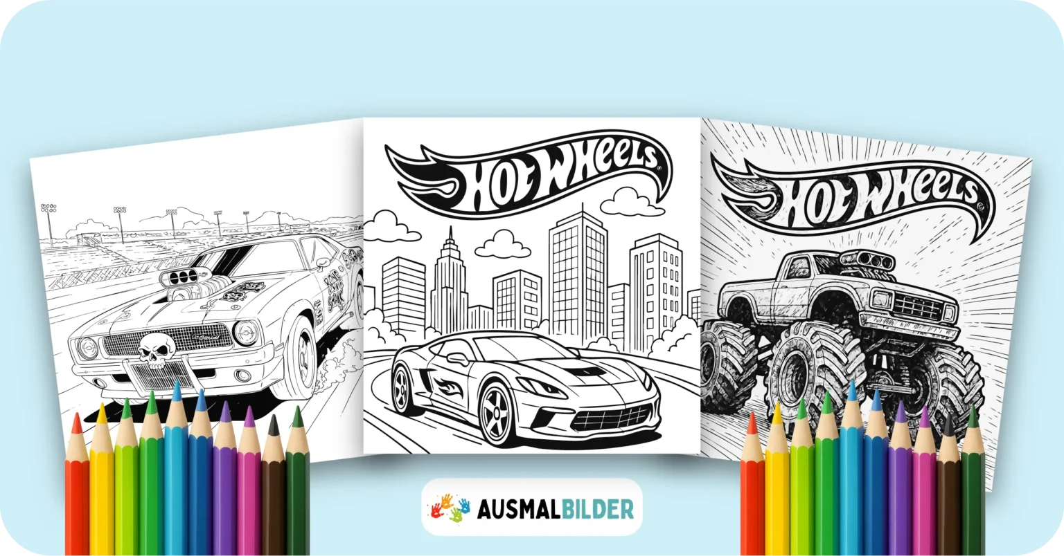 Hot Wheels Ausmalbilder kostenlose Malvorlagen zum Ausdrucken für Kinder und Erwachsene