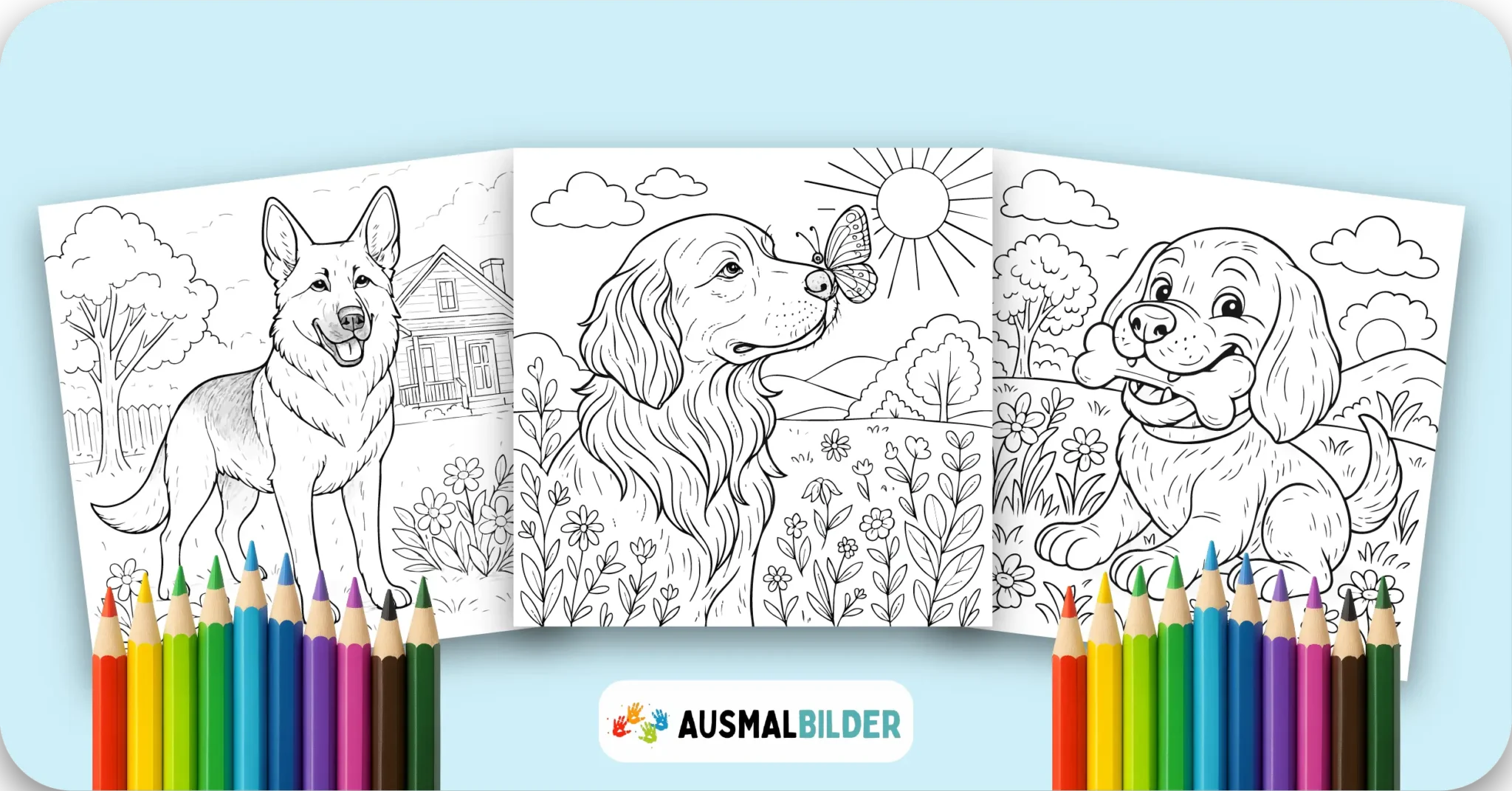 34 Ausmalbilder Hunde (Kostenlose Malvorlage PDF zum drucken) Hunde Ausmalbilder kostenlose Malvorlagen zum Ausdrucken für Kinder und Erwachsene