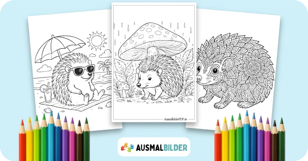 Igel Ausmalbilder kostenlose Malvorlagen zum Ausdrucken für Kinder und Erwachsene