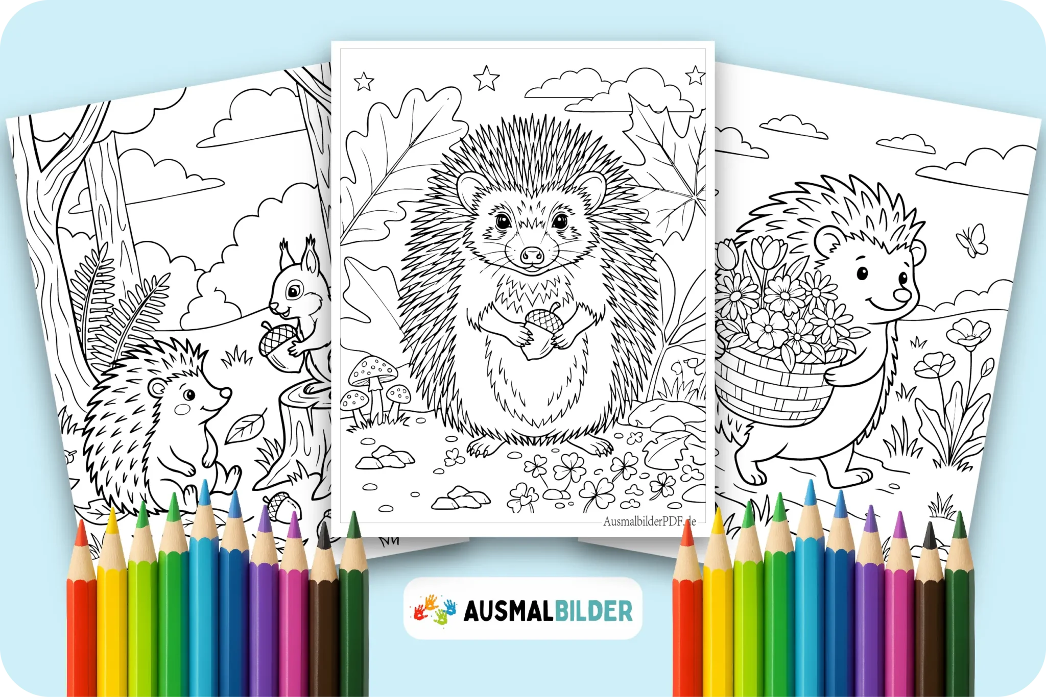 Igel Ausmalbilder kostenlose Malvorlagen zum Ausdrucken für Kinder