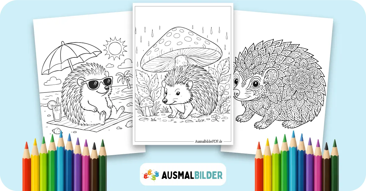 Igel Ausmalbilder kostenlose Malvorlagen zum Ausdrucken für Kinder und Erwachsene