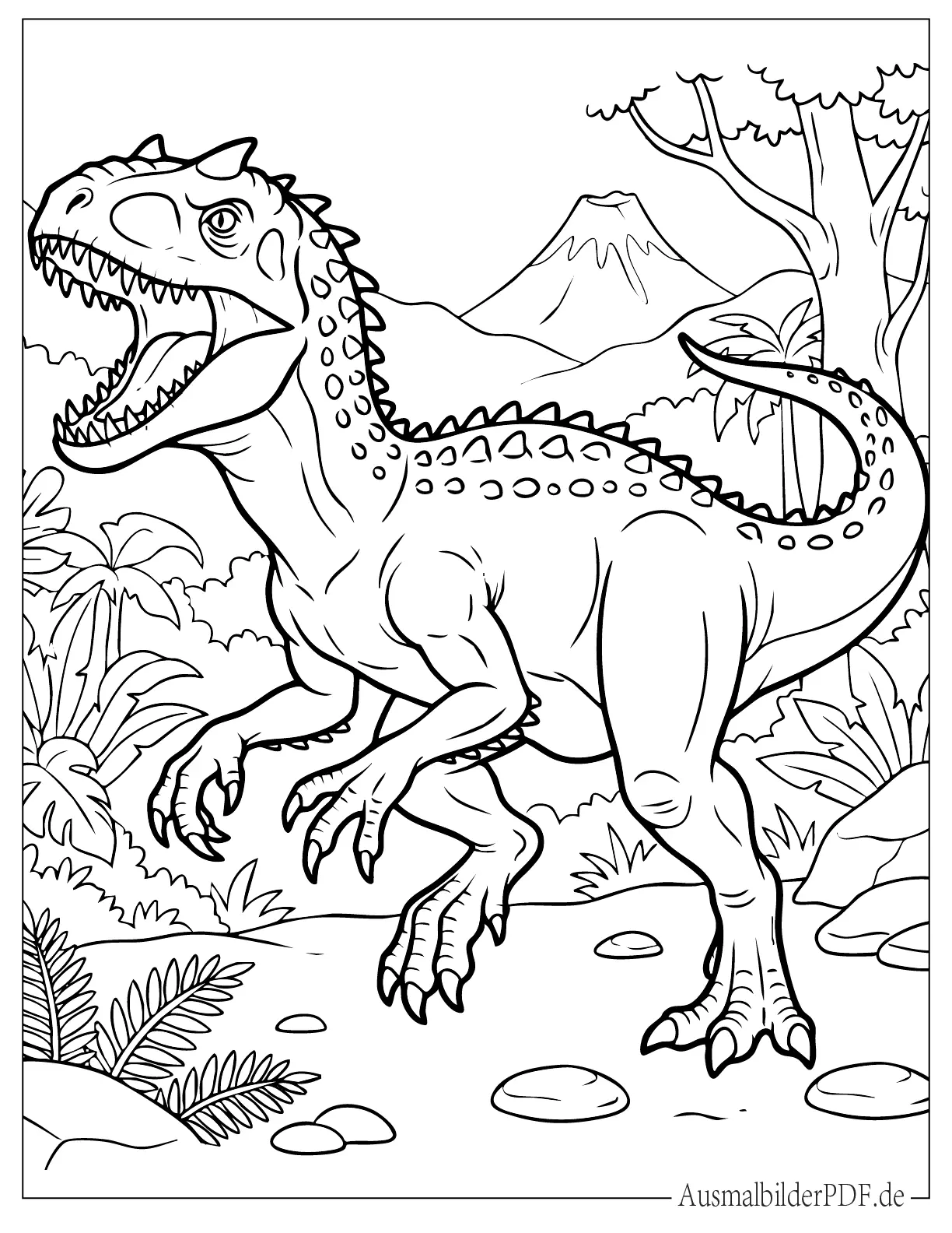 Aggressiver Indominus Rex brüllt Malvorlage