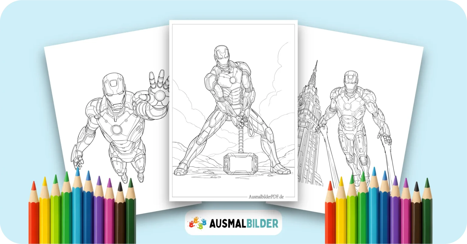Iron Man Ausmalbilder kostenlose Malvorlagen zum Ausdrucken für Kinder und Erwachsene