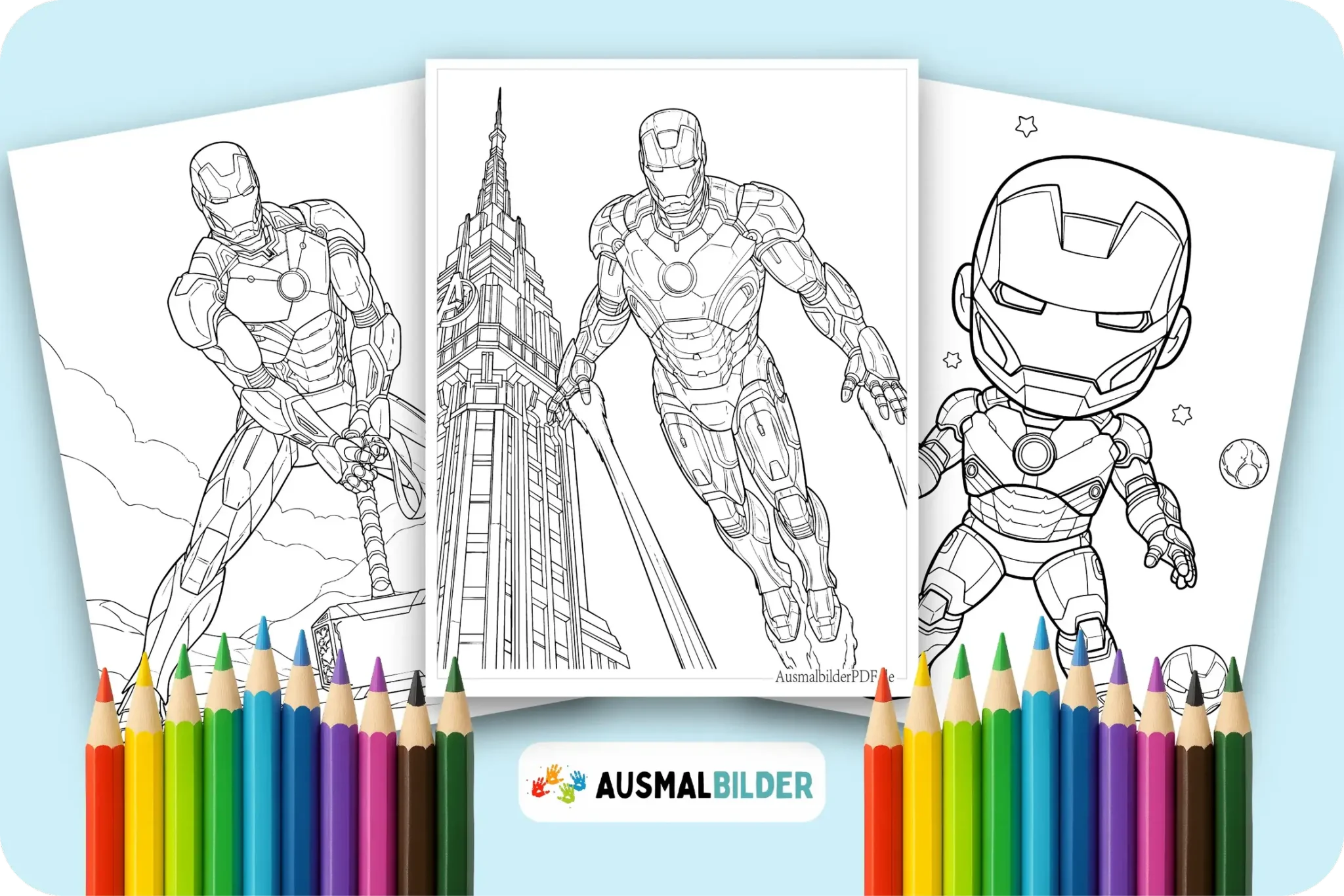 Iron Man Ausmalbilder kostenlose zum Ausdrucken für Kinder jeden Alters