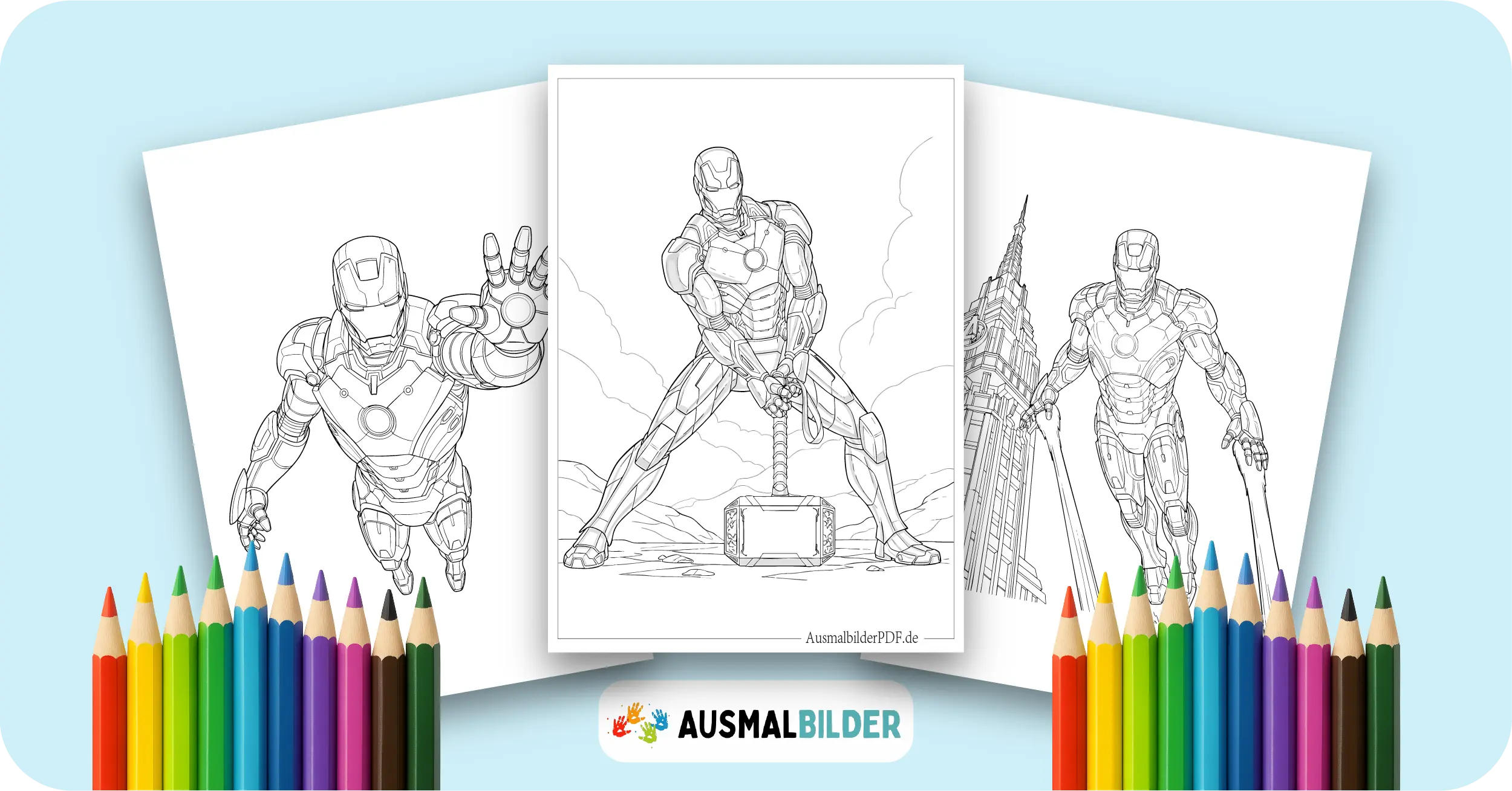 Iron Man Ausmalbilder kostenlose Malvorlagen zum Ausdrucken für Kinder und Erwachsene