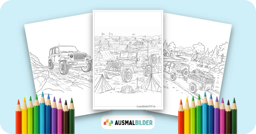 Jeep Ausmalbilder kostenlose Malvorlagen zum Ausdrucken für Kinder und Erwachsene