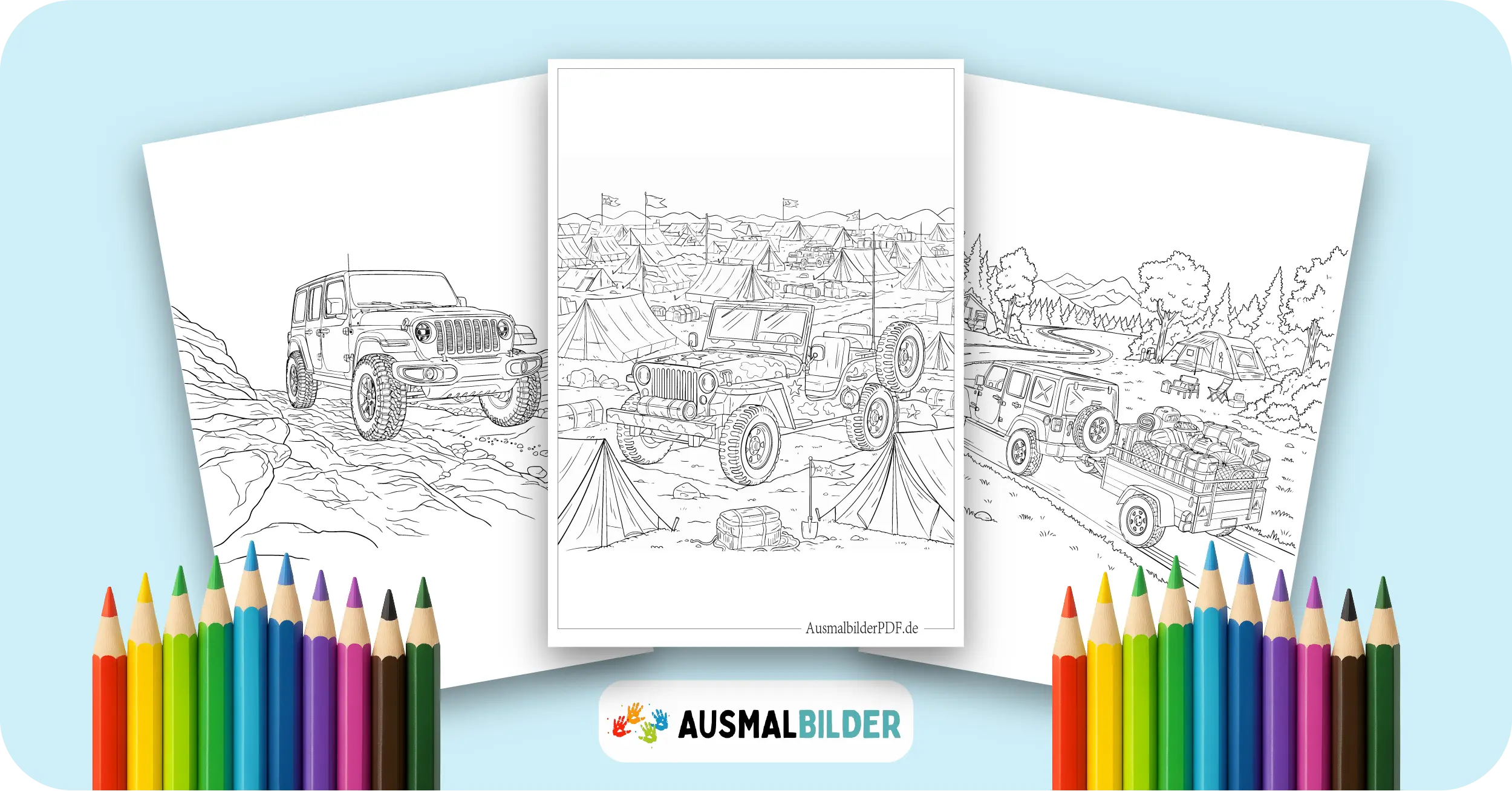 Jeep Ausmalbilder kostenlose Malvorlagen zum Ausdrucken für Kinder und Erwachsene