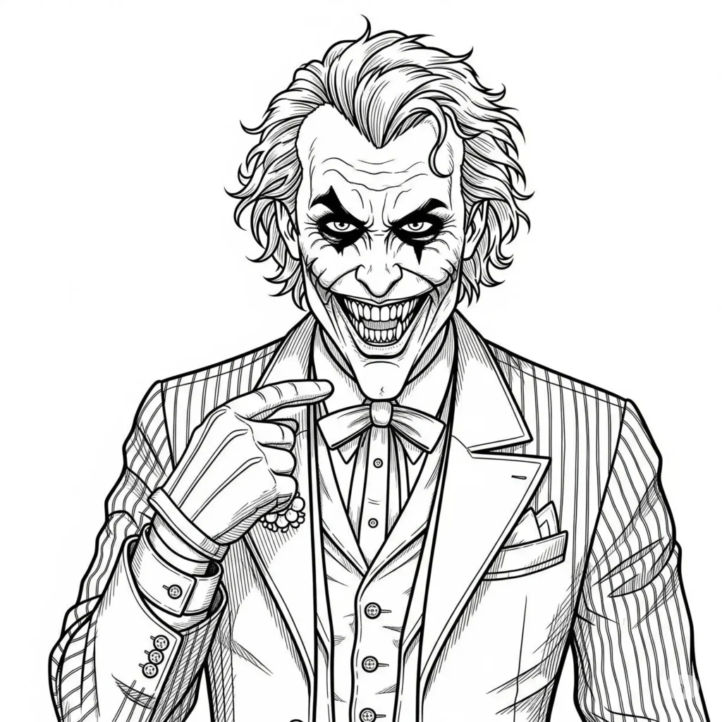 Joker Ausmalbild zum Ausdrucken und Ausmalen mit spannenden Motiven für Kinder