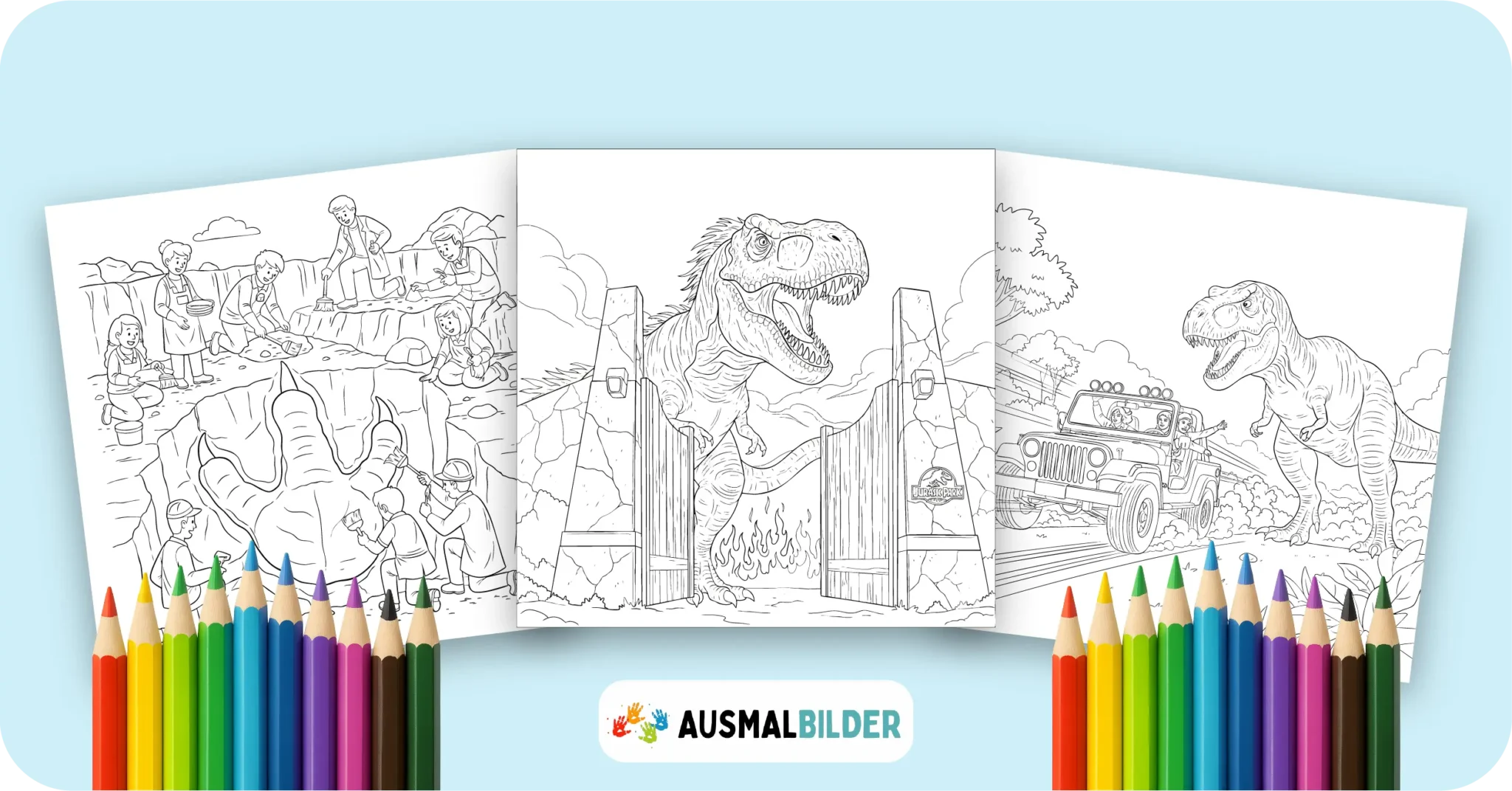 Jurassic Park Ausmalbilder kostenlose Malvorlagen zum Ausdrucken für Kinder und Erwachsene