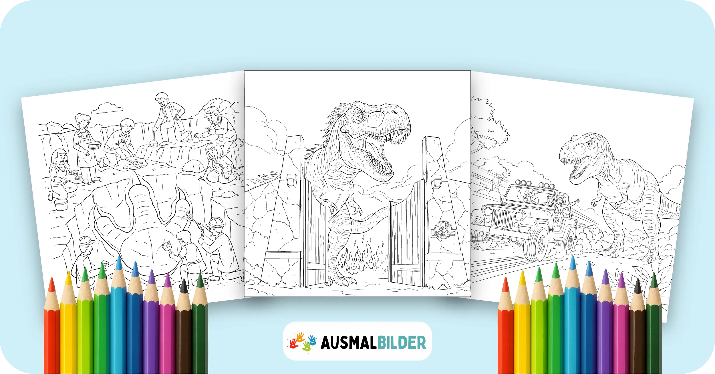 Jurassic Park Ausmalbilder kostenlose Malvorlagen zum Ausdrucken für Kinder und Erwachsene