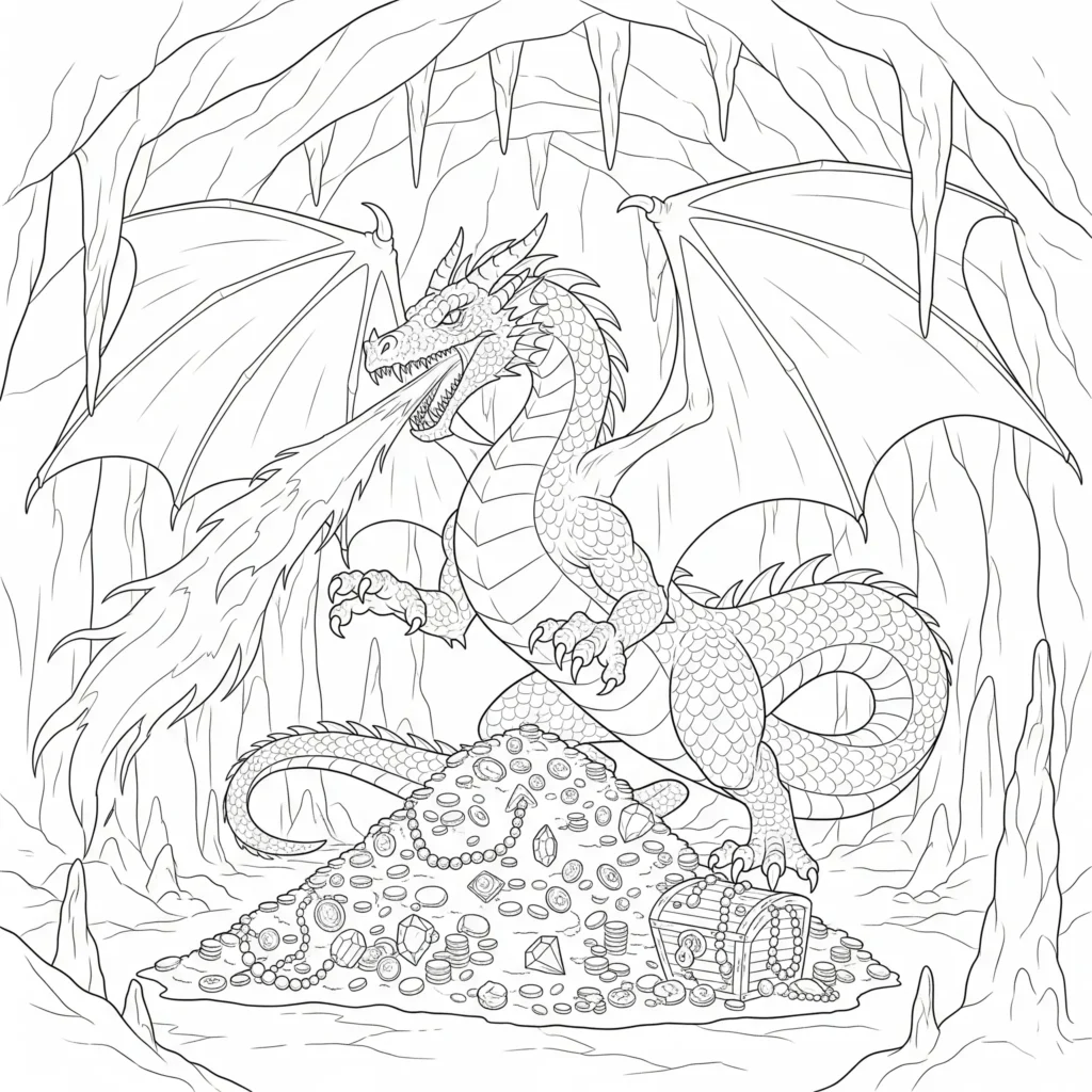 30 Drachen Ausmalbilder (Kostenlos Malvorlage zum Ausdrucken) Drachen Ausmalbilder zum Ausdrucken kostenlos mit feuerspeiendem Drachen im Kampf