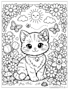 Kawaii Baby Katze Malvorlage