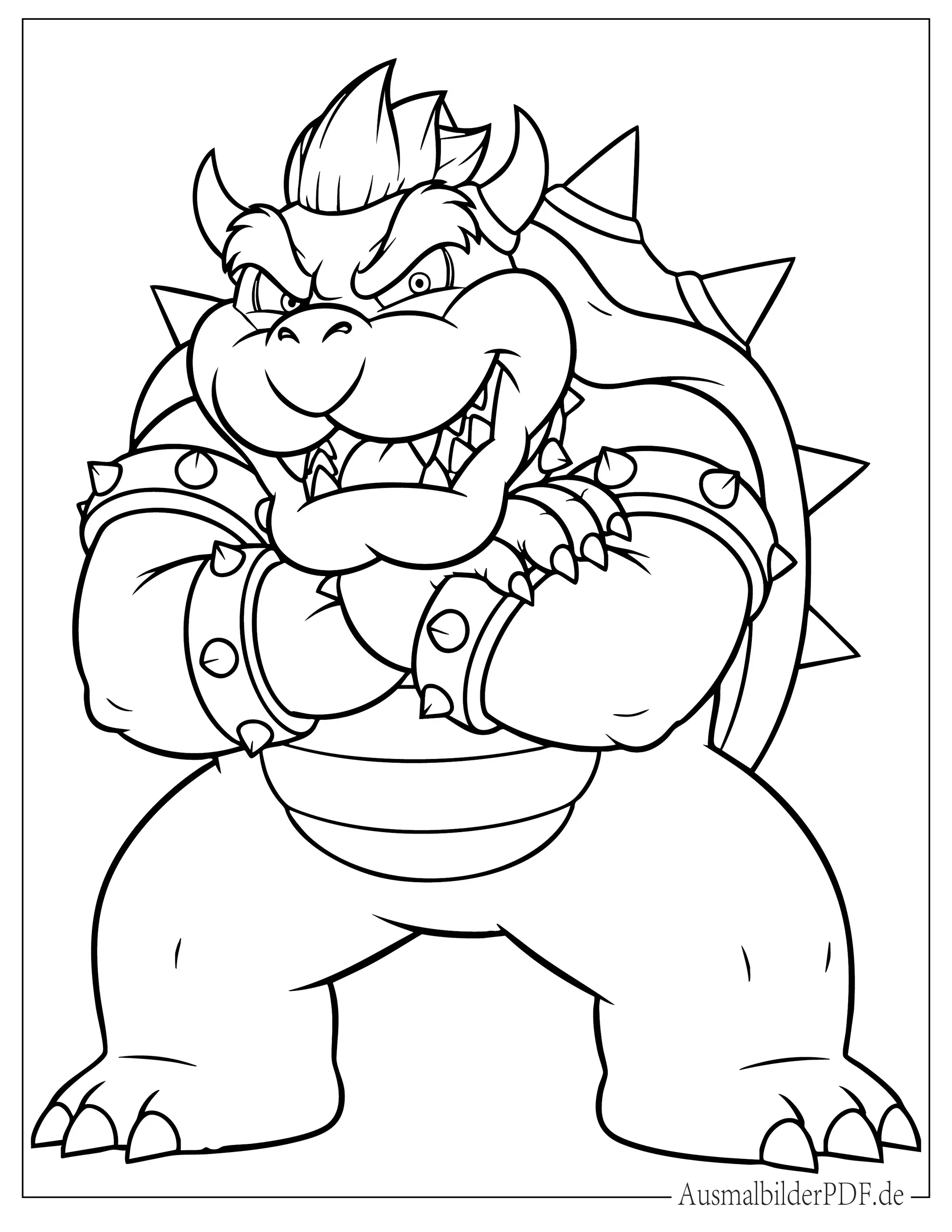Klassische Bowser Pose Ausmalbild