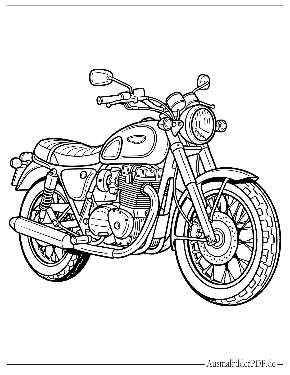 Klassisches Vintage Motorrad Ausmalbild